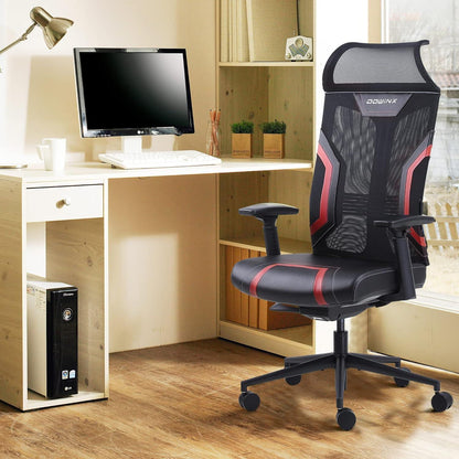 Gaming Stuhl Bürostuhl mit 3D Armlehnen Schwarz Rot