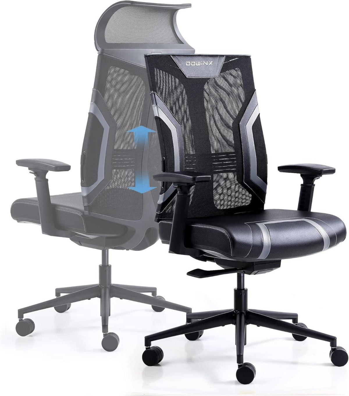 Ergonomischer Gaming Stuhl mit 3D Armlehnen und Wippfunktion