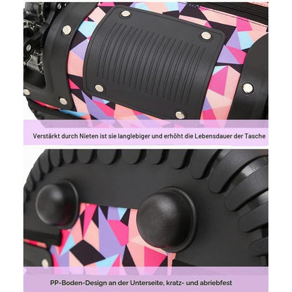 Schultrolley Rucksack mit Rollen – Sternenblau/Rosa für Kinder