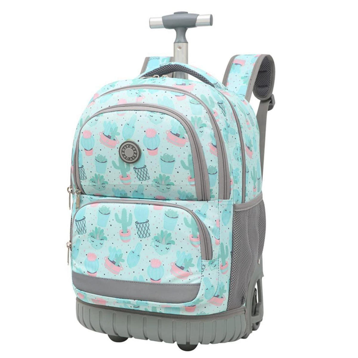 Schultrolley Rucksack mit Rollen – Grün für Jungen & Mädchen