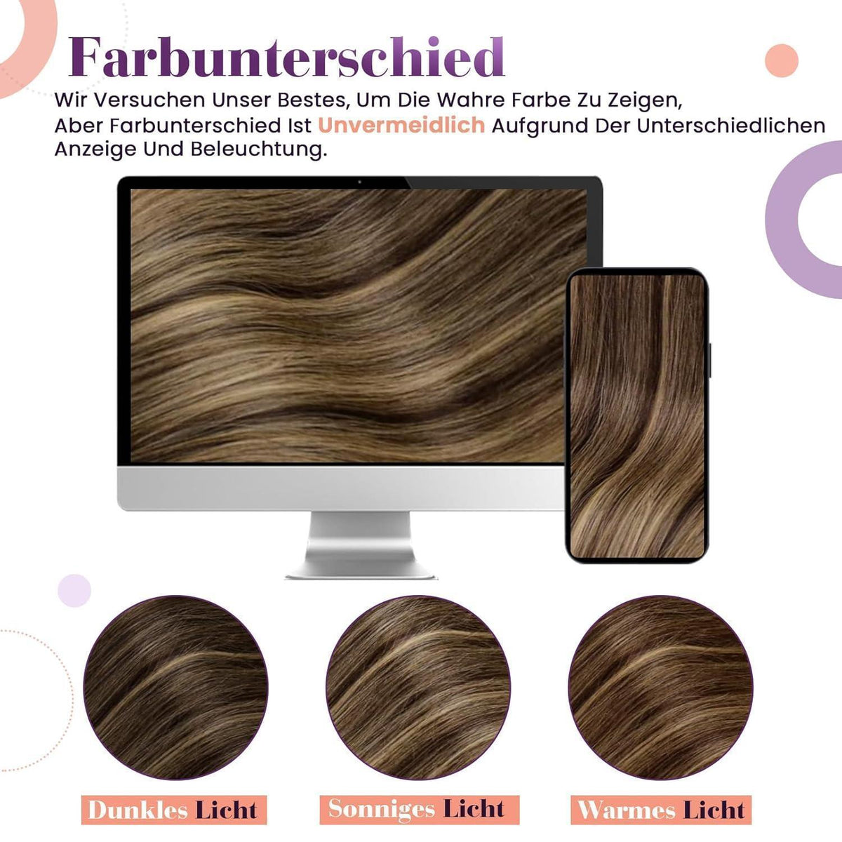 Clip-in Haarverlängerung Echthaar Braun Balayage 35cm