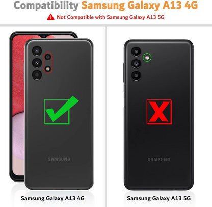 Samsung Galaxy A13 4G Handyhülle Leder Schwarz mit