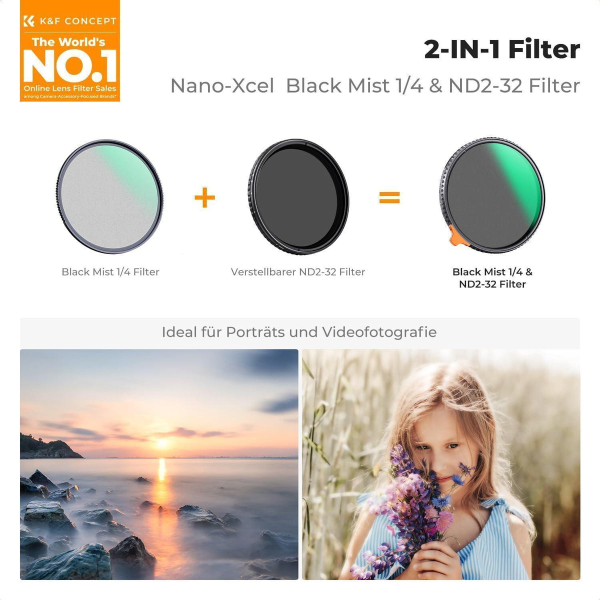 2-in-1 Black Mist & Variable ND Filter 62mm