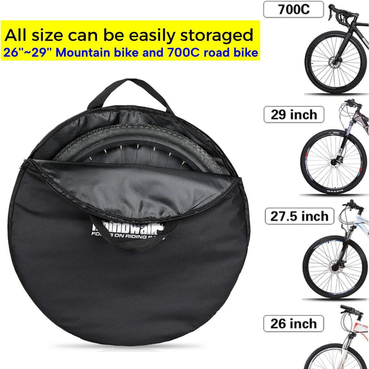 Fahrrad Laufradtasche 26 29 Zoll 700C Nylon Schwarz