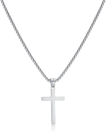 Kreuzkette Edelstahl Anhänger Christentum Schmuck Männer 55cm