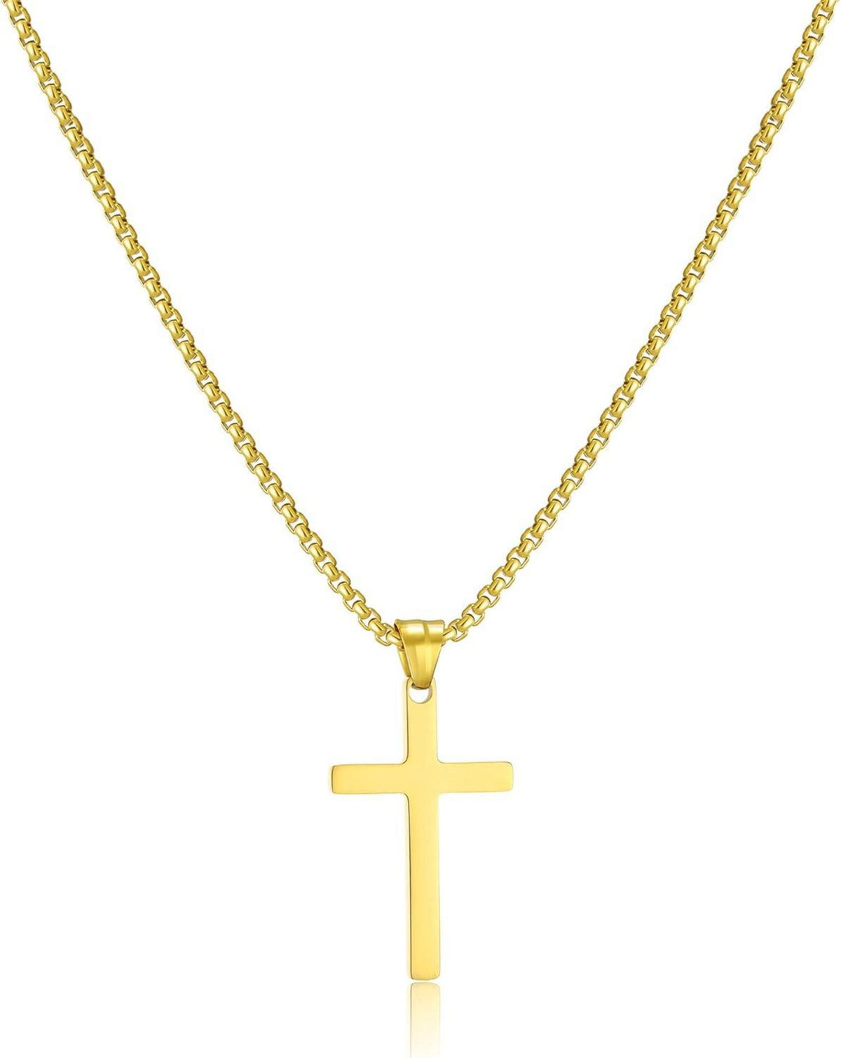 Kreuzkette Edelstahl Herren Anhänger Christentum Schmuck Männer 18-24