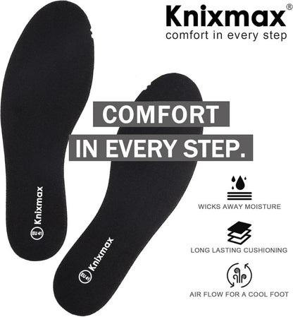 Knixmax Memory Foam Einlegesohlen Schwarz 39 5mm für Sneaker&Winterschuhe