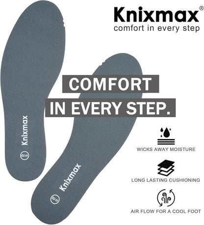 Knixmax Memory Schaum Einlegesohlen 5mm Gr. 44 Grau - Herren Damen Komfort Sneaker Winterschuhe