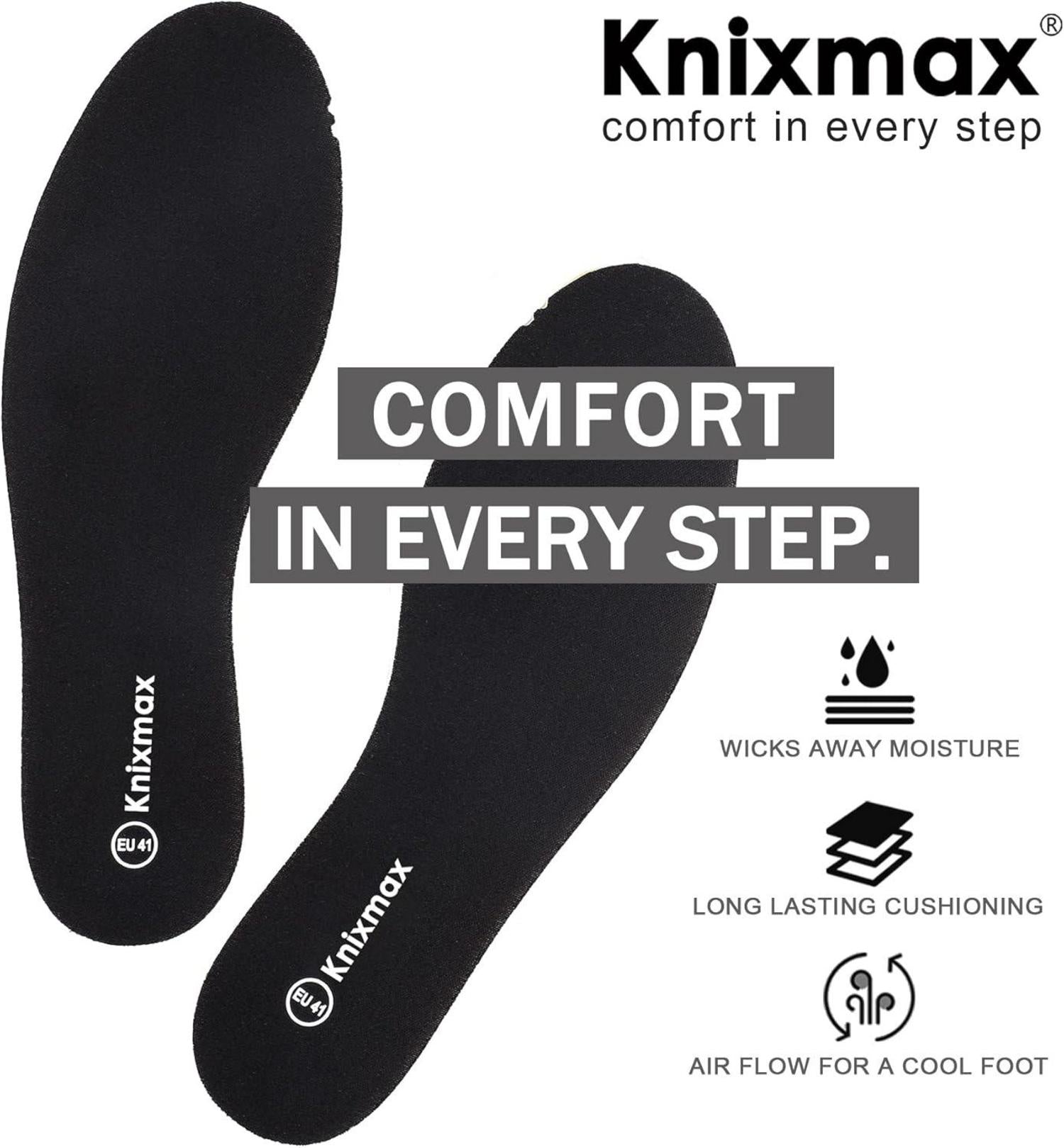 Knixmax Memory Foam Einlegesohlen Schwarz Größe 45