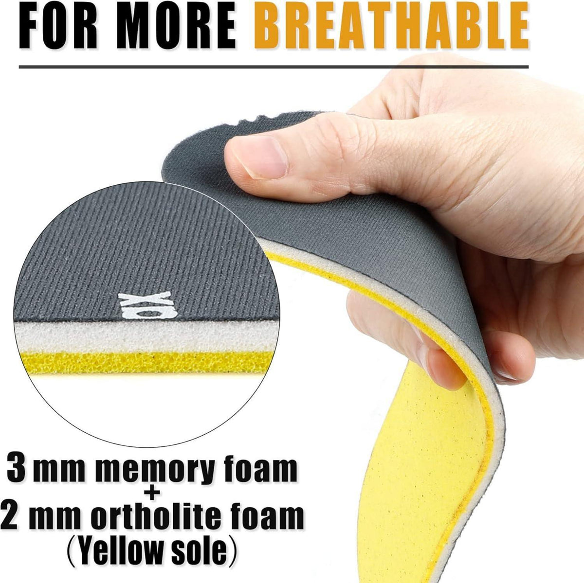 Memory Schaum Einlegesohlen Herren Damen Sneaker Schuheinlagen 5mm Grau 45