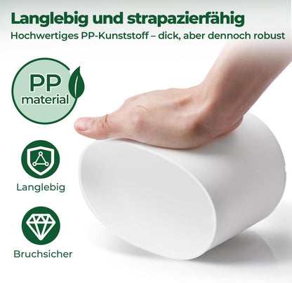 T4U Selbstbewässerung Blumentopf 6er-Set 20cm Weiß mit Untersetzer