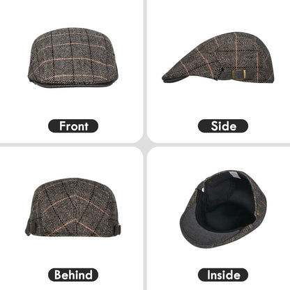 Schiebermütze Flat Cap für Damen & Herren, warm & bequem, verstellbar