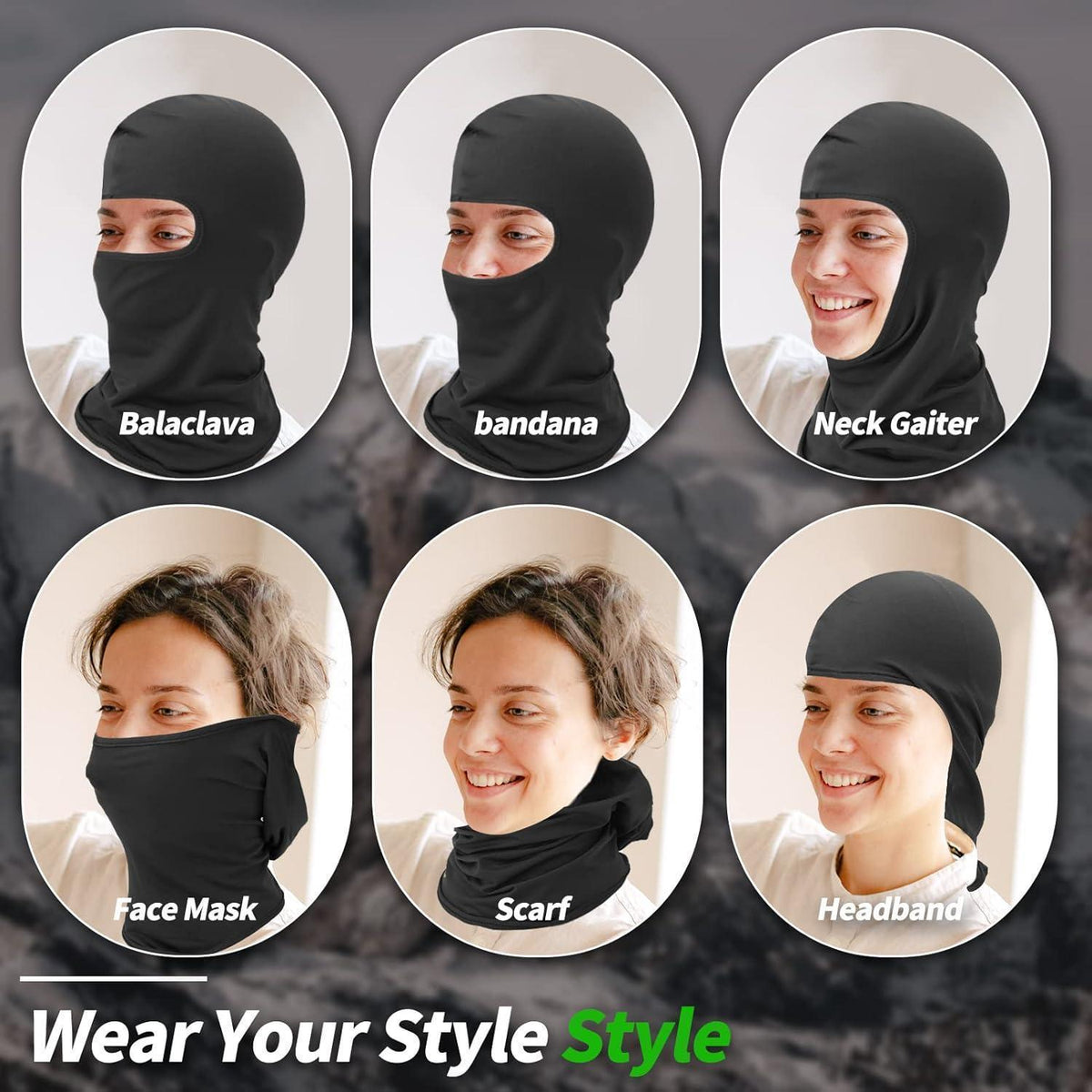 Sturmhaube Balaclava für Damen & Herren – Winddicht, UV-Schutz, Schwarz