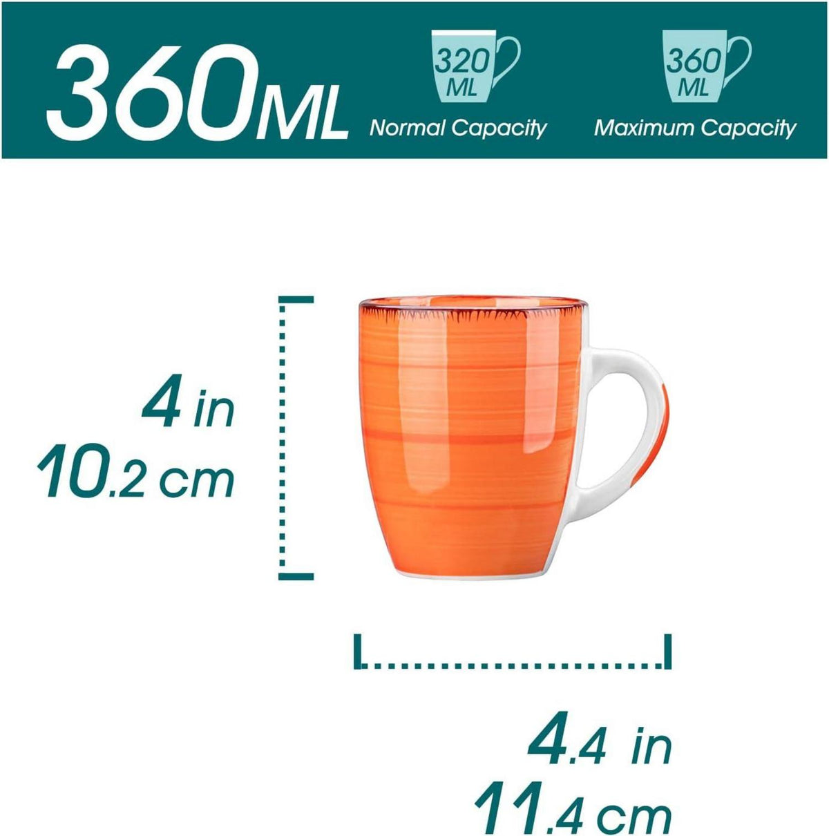 Kaffeetassen Set, Steingut BONITA 6-teilig, 350ml Henkel
