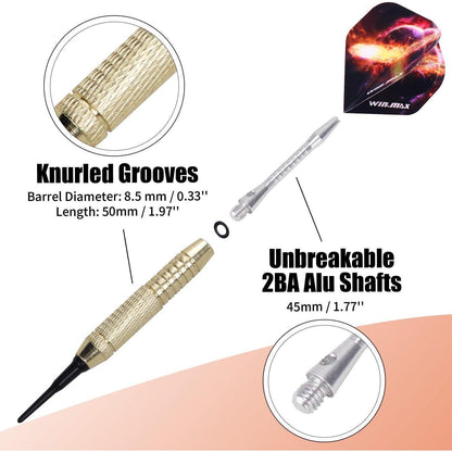WIN.MAX Softdartpfeile Set 12 Stück, 18g Profi