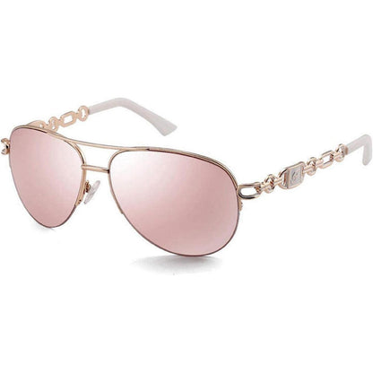 Verspiegelte Piloten Sonnenbrille Damen UV400 Gold Pink