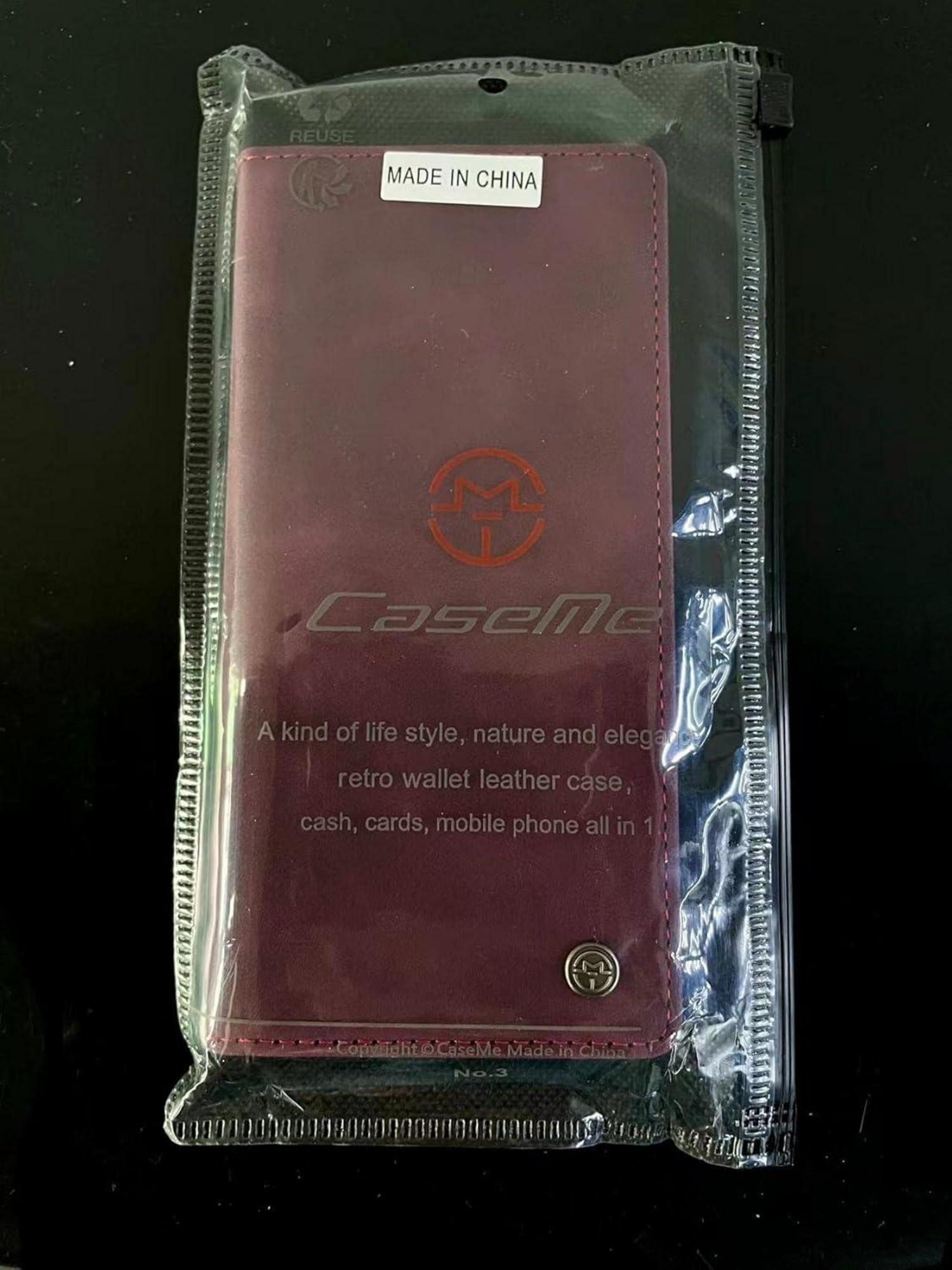 CaseMe Xiaomi 11 Lite 5G NE Leder Hülle Weinrot Magnet Standfunktion