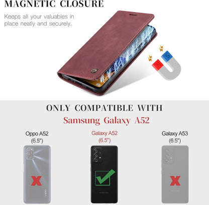 Samsung Galaxy A52S 5G/A52 4G/5G CaseMe Lederhülle - Weinrot