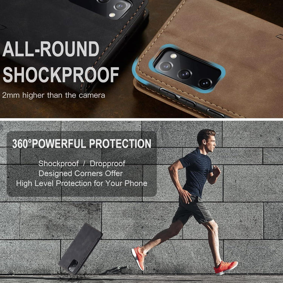 CaseMe Handyhülle Samsung Galaxy S20 FE 5G/4G Schwarz Magnet