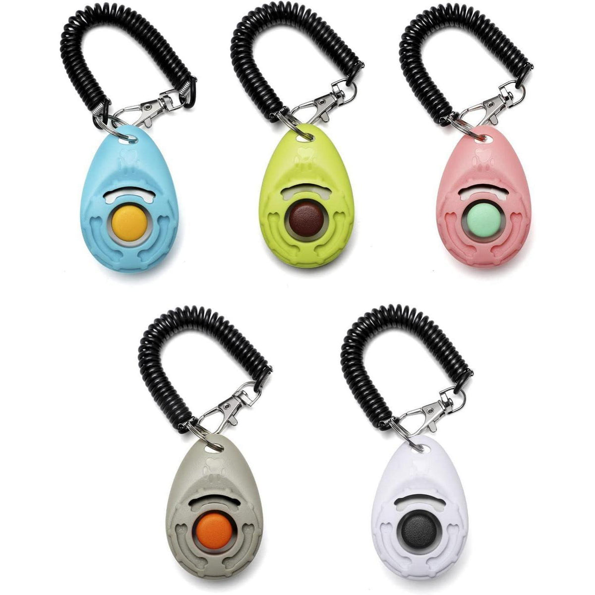 Hunde Clicker Set mit E-Book, 5 Stück, 5 Farben