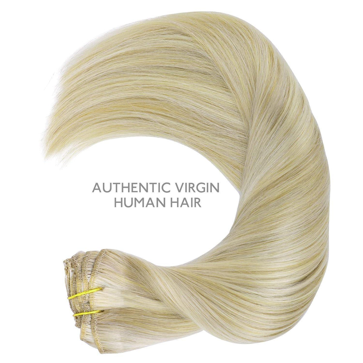 Echthaar Clip-Ins Aschblond Highlights Platinblond 45cm