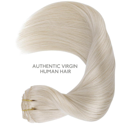 Echthaar Clip-Ins Platinblond (35cm, 120g)
