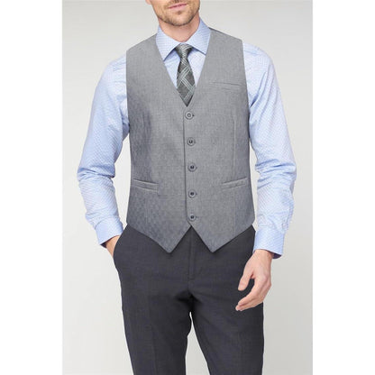 Herren Anzugweste Baumwolle V-Ausschnitt Elegant Hellgrau XS-4XL