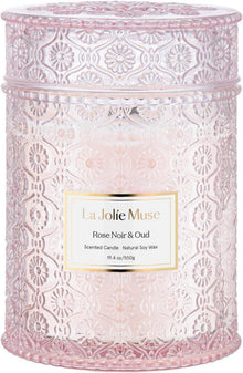 Duftkerze Wild Rose, 550g, Natürliche Kerze im Glas, 90