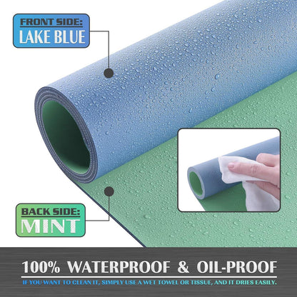 Knodel Schreibtischunterlage wasserfest 35x60cm doppelseitig Seeblau