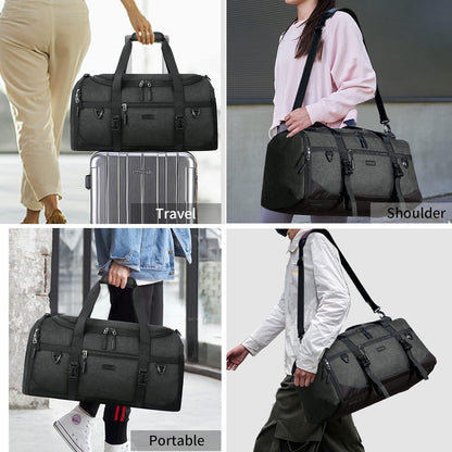 Lubardy Sporttasche 40L Wasserdicht mit Schuhfach Schwarz