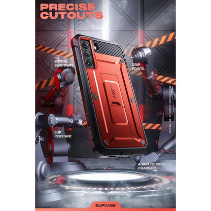 Robuste Outdoor Hülle für Samsung Galaxy S22 5G mit Gürtelclip Rot