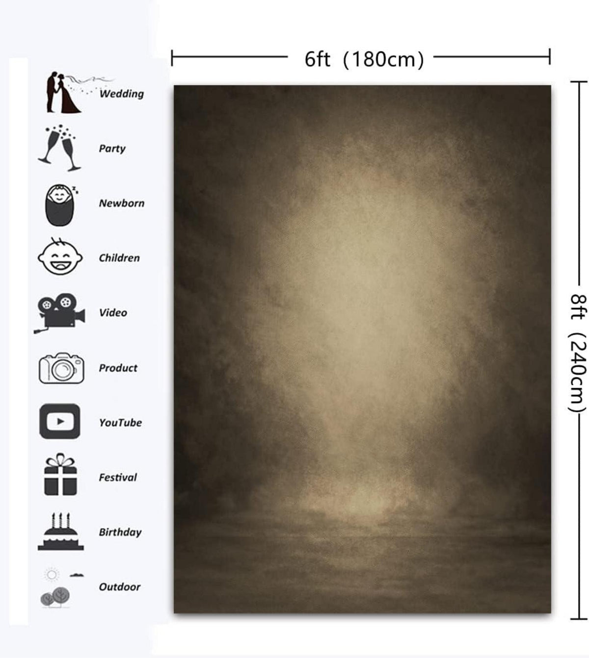 Vinyl Abstrakt Portrait Fotografie Hintergrund 180x240 cm