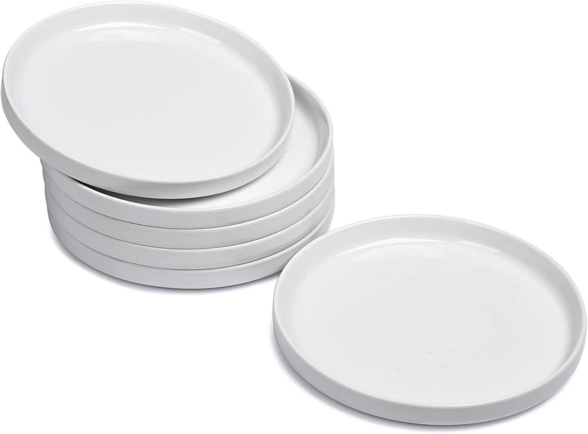 Dessertteller 6er Set Weiße Kuchenteller Porzellan 18 cm