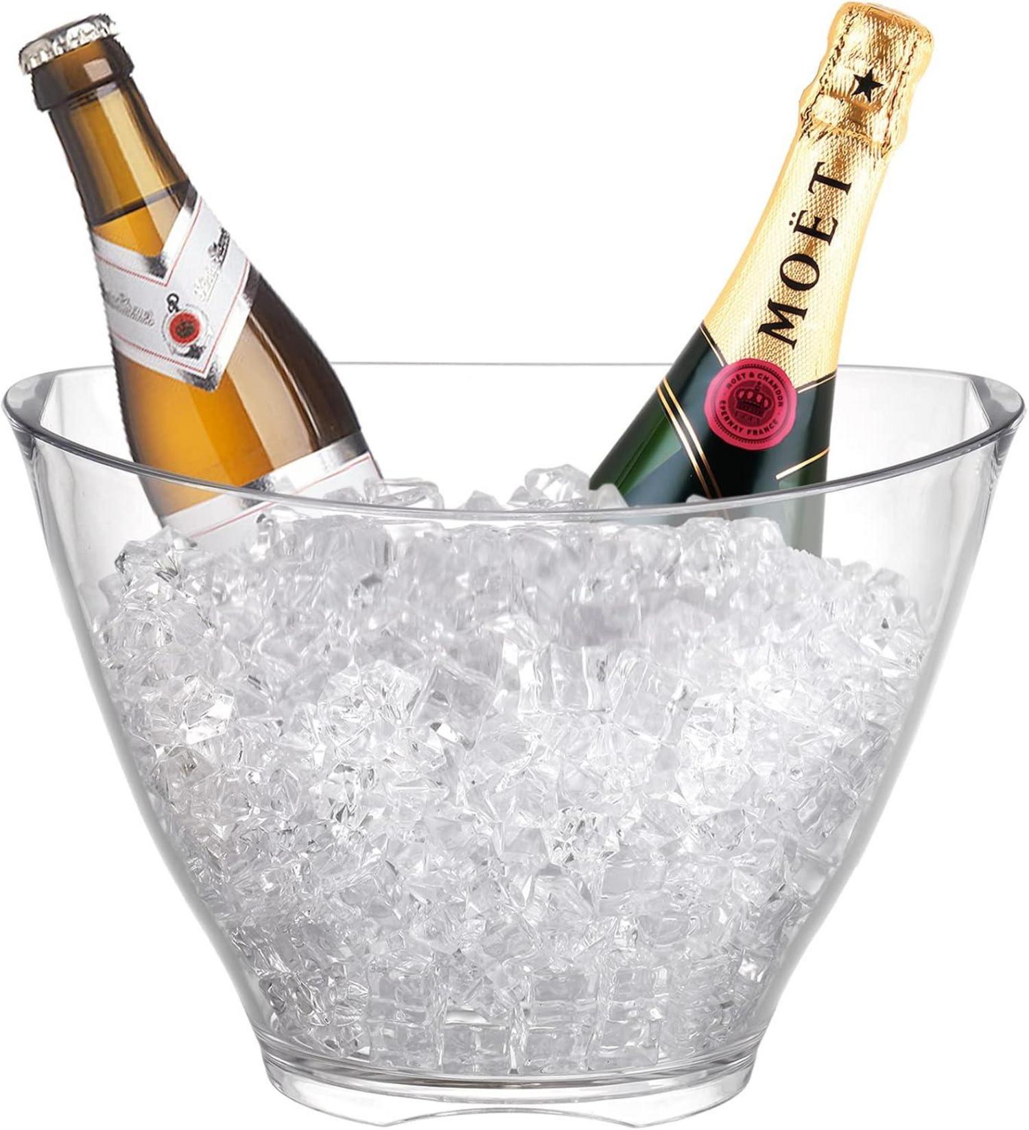 Transparenter Acryl Eiskübel 4L Party Getränke Aufbewahrung Champagner