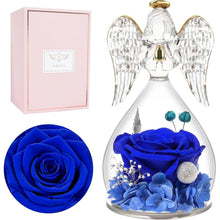 Ewige Rose Engel Geschenkbox Blau für Mama Geburtstag