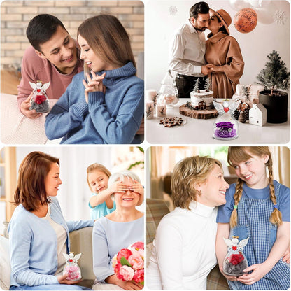 Ewige Rose Engel Geschenk Mama Oma Blau Box