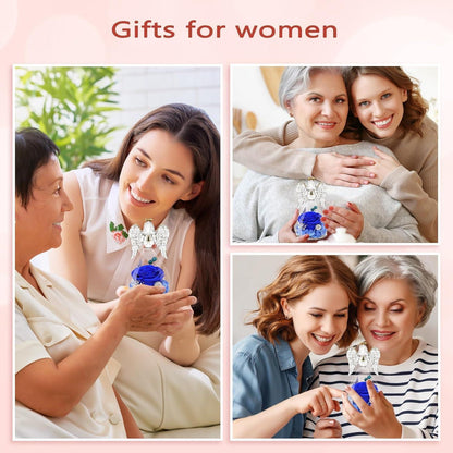 Ewige Rosen Engel Glaskuppel Geschenkbox Muttertagsgeschenk