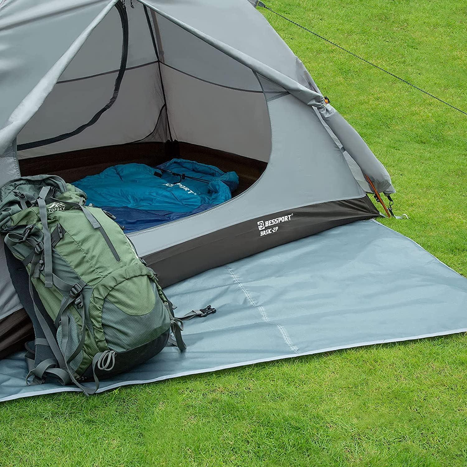 Bessport Zeltplane 210D wasserdicht Camping Tarp Oxford 240×140cm