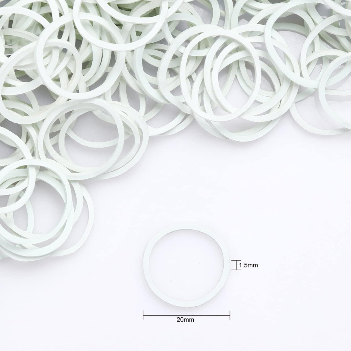 600pcs elastische wei?e Haargummis 3/4 Zoll für Frauen