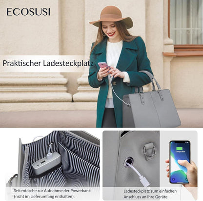 Handtasche Damen Laptoptasche 15,6 Zoll Groß Henkeltasche Aktentasche