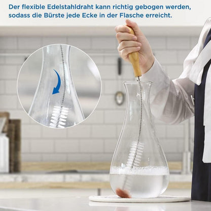 Flaschenbürsten Set 35cm+33cm kratzfrei für SodaStream, Vasen, Karaffen