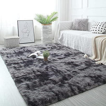 Weicher Shaggy Teppich 80x160cm Dunkelgrau Hochflor waschbar