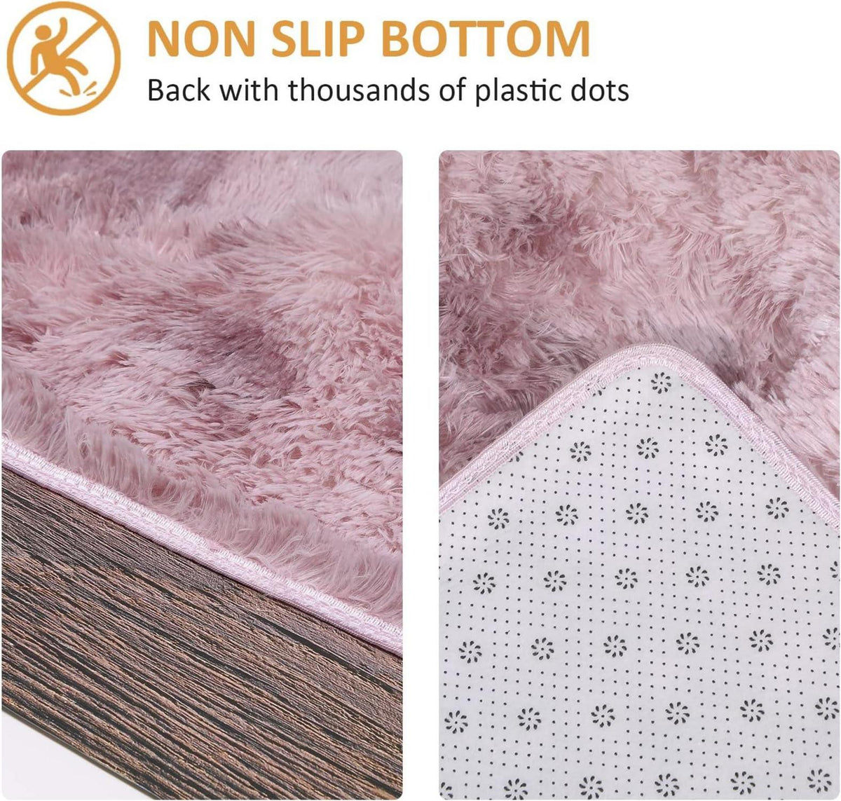 Hochflor Teppich Groß Weich Flauschiger Waschbar Teppich 160 x 230 cm