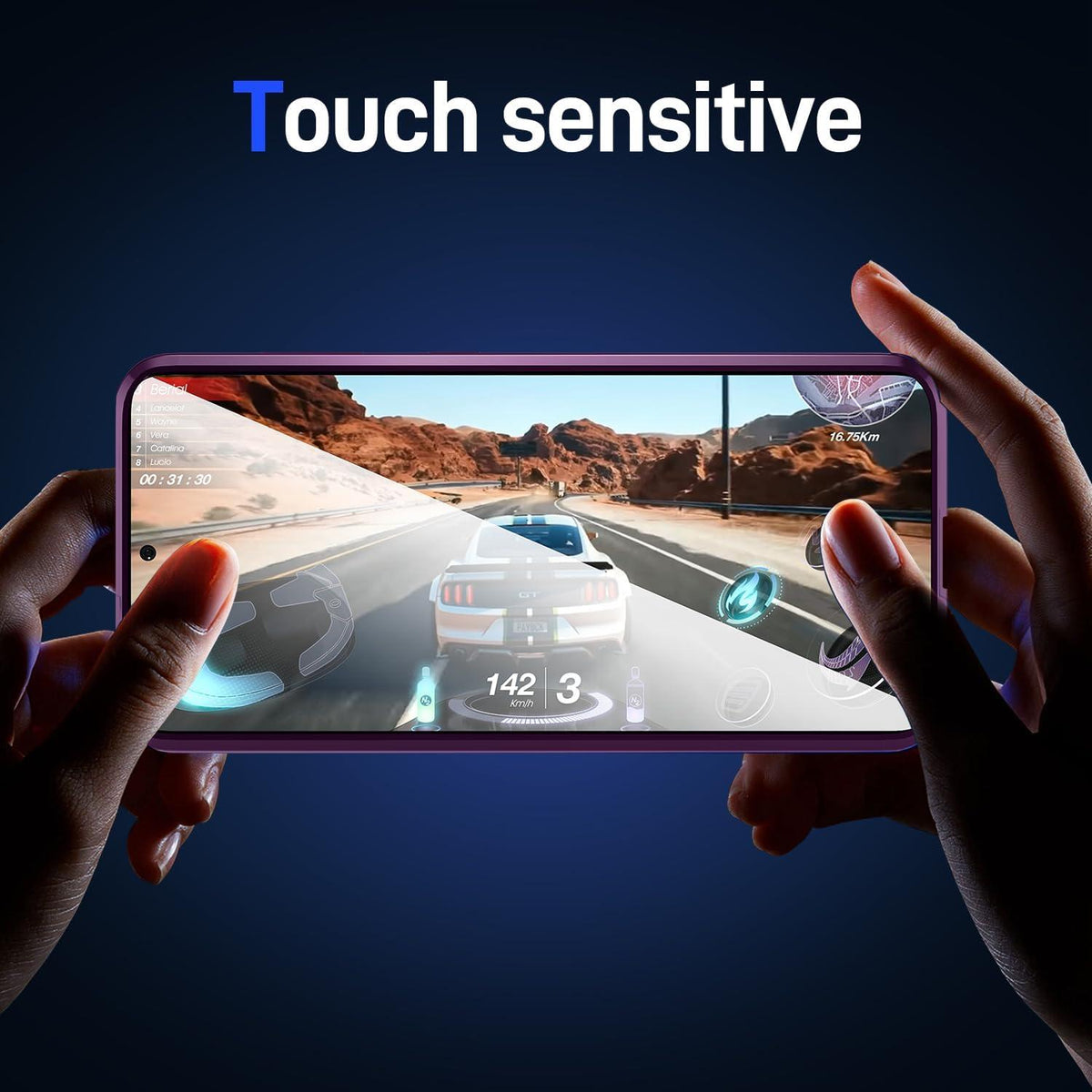 Samsung Galaxy S21 FE 5G Hülle Magnetisches Adsorption Aluminiumrahmen Gehärtetes Glas Stoßfest Flip Cover - lila