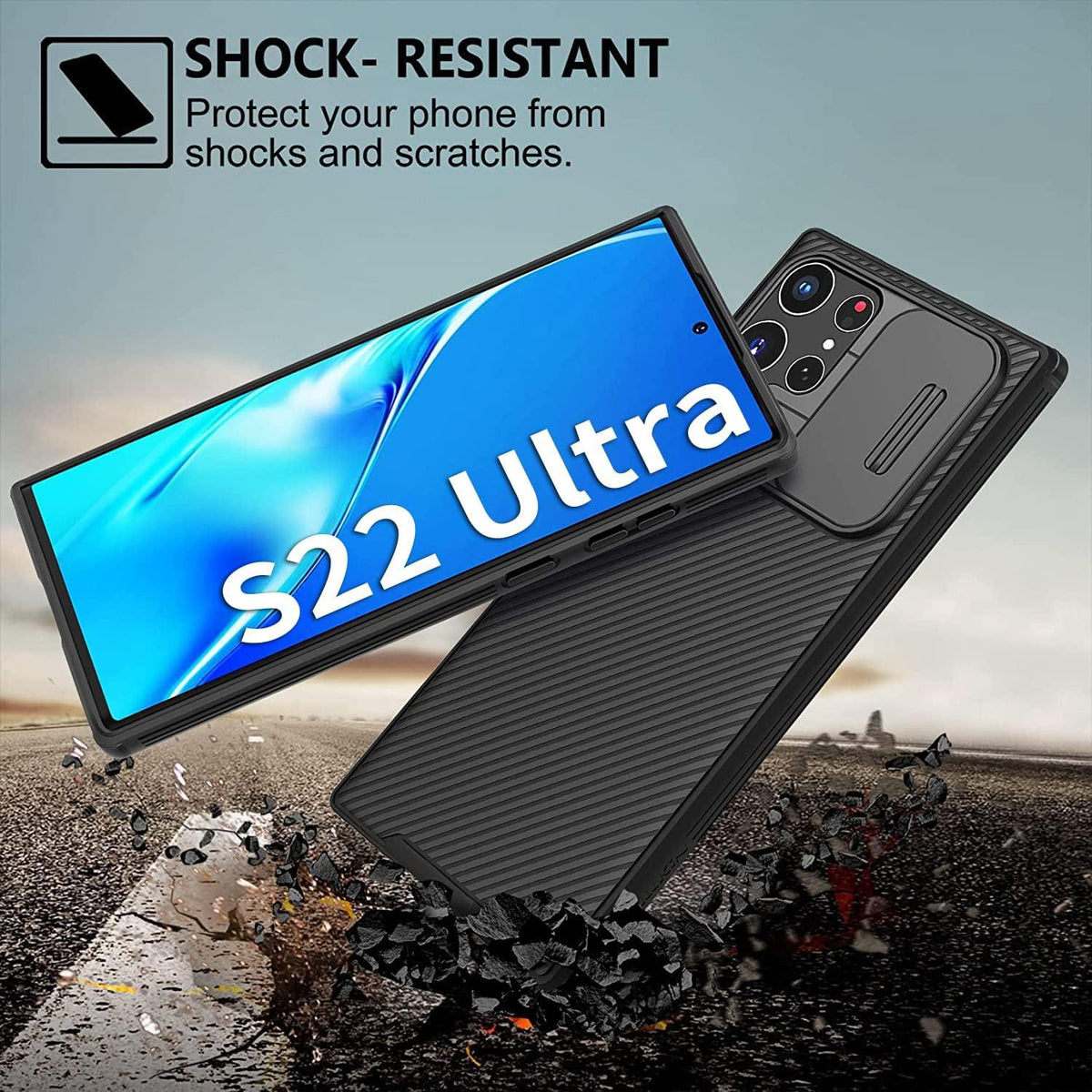 AROYI Schutzhülle Samsung S22 Ultra 5G (6,8 Zoll) Schwarz