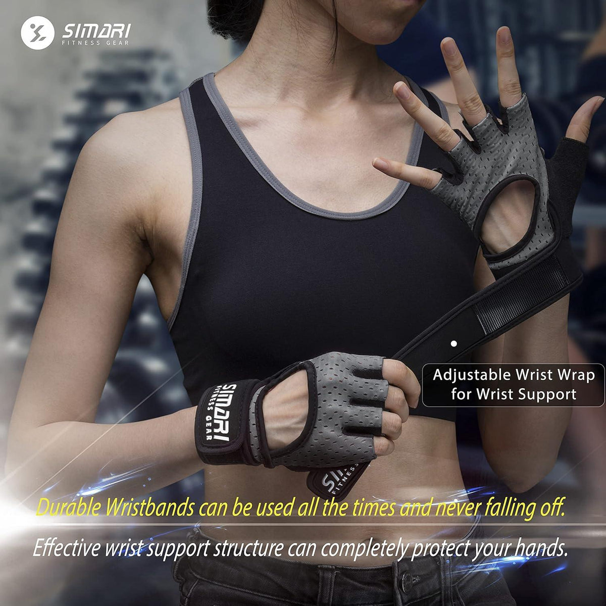 SIMARI Trainingshandschuhe Handgelenkstütze Männer Frauen voll Finger Gym Übung