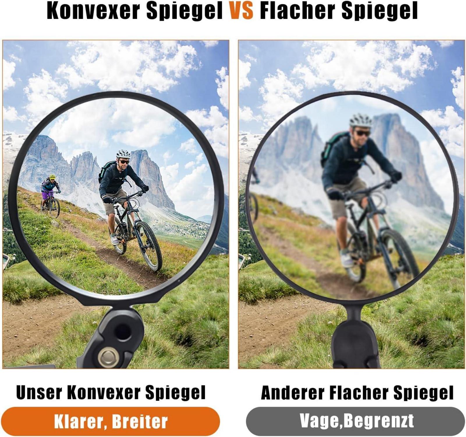 Fahrradspiegel für Lenker E-bike 360° schwenkbarer Rückspiegel 17,4–22 mm Konvexer Spiegel für Elektrofahrräder ({1
