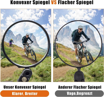 Fahrradspiegel für Lenker E-bike 360° schwenkbarer Rückspiegel 17,4–22 mm Konvexer Spiegel für Elektrofahrräder ({1