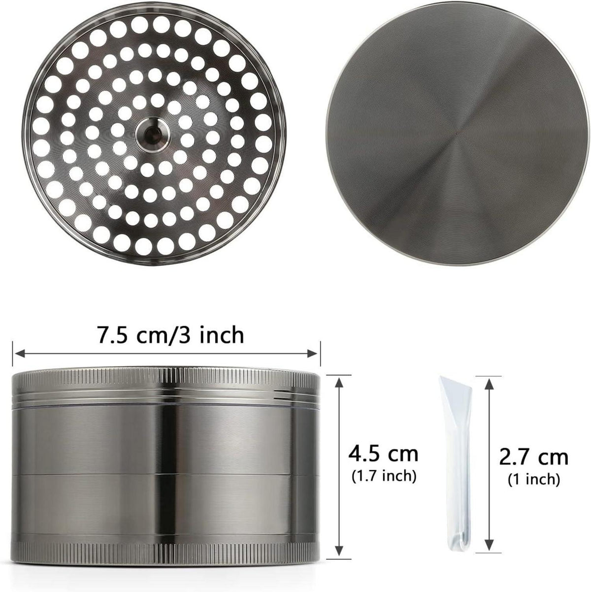 Pollen Grinder 75mm groß Crusher Kräutermühle Zinklegierung