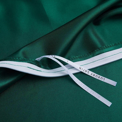Satin Bettwäsche Set 135x200 cm Dunkelgrün